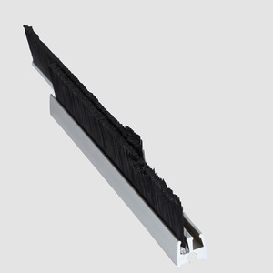 Escalator dust strip brush guard with aluminum holder